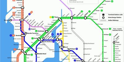 Bombay орон нутгийн галт тэрэгний замын газрын зураг нь