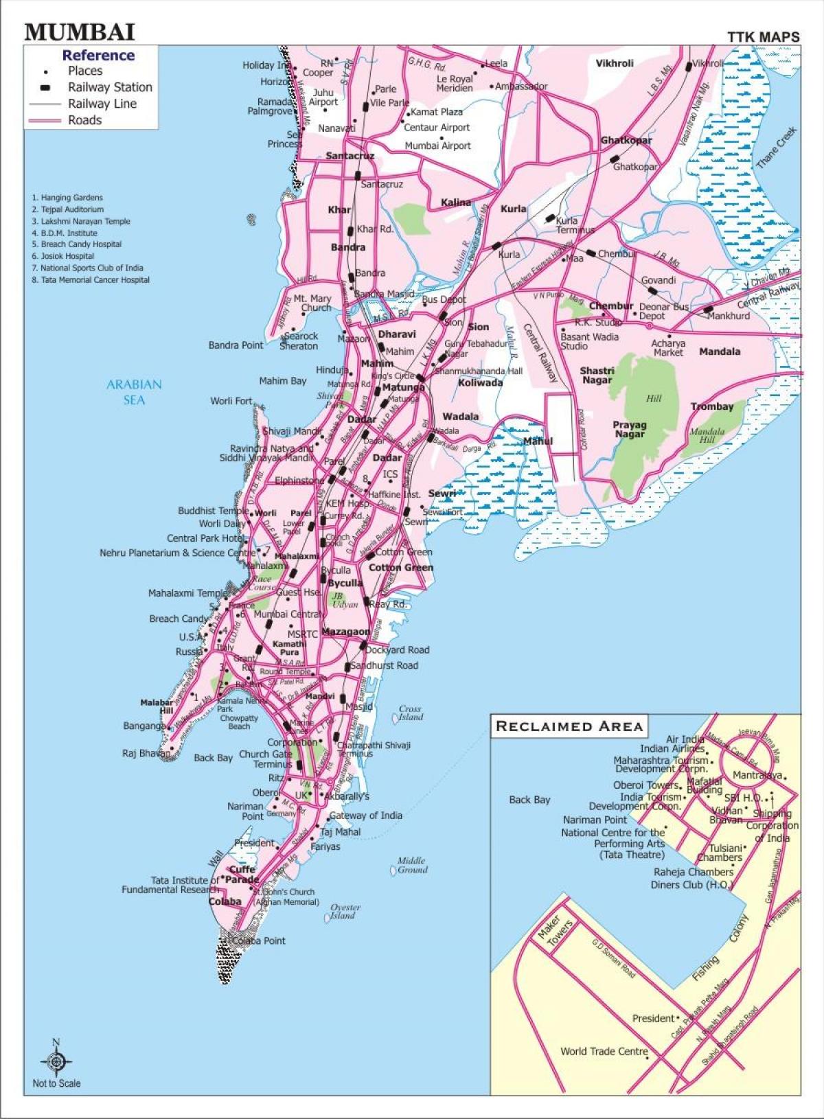 Мумбай автобусны маршрут, газрын зураг